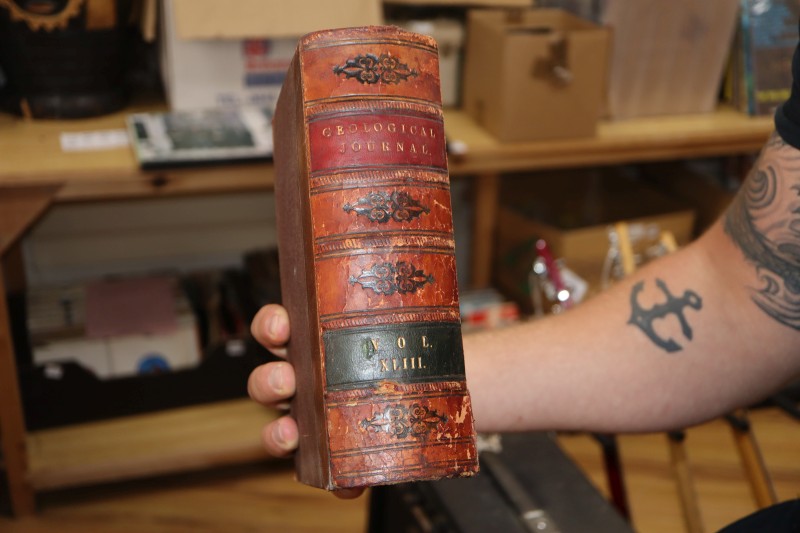 Geological Journal, 11 vols and other leather bound bindings